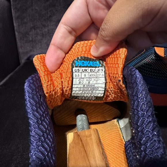 Hoka One One Arahi Men’s Sz 9.5 Blue Orange Stability Running Shoes 1016258 MBRO - Picture 5 of 6